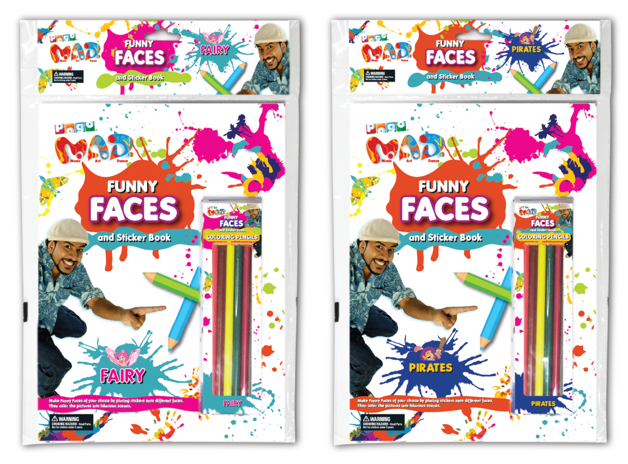 Pogo Mad Funny Faces & Sticker Book (Pirates + Fairy)